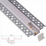 C097 Series 57x14.5mm LED Strip Channel - Architectural Gypsum Plaster Aluminum LED Profile for Drywall Flat Area